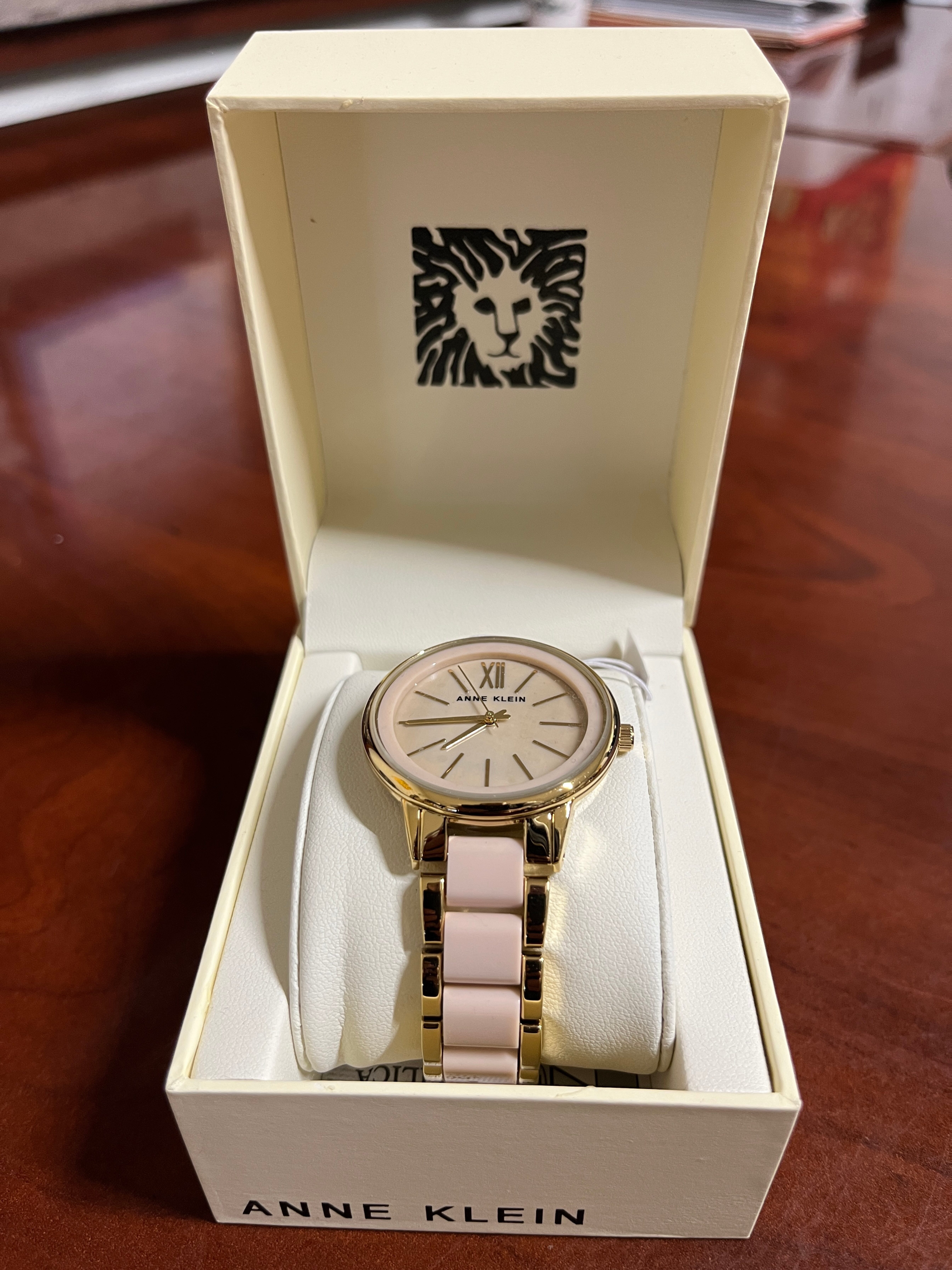 ANNE KLEIN Women's Watch Pink and Gold